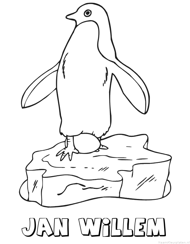 Jan willem pinguin kleurplaat
